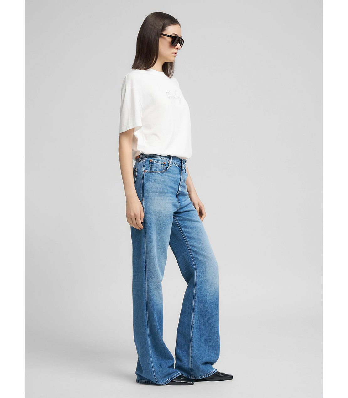 フレアーブーツカットBECKA コットンリヨセルブルーデニム 詳細画像 ブルー 4